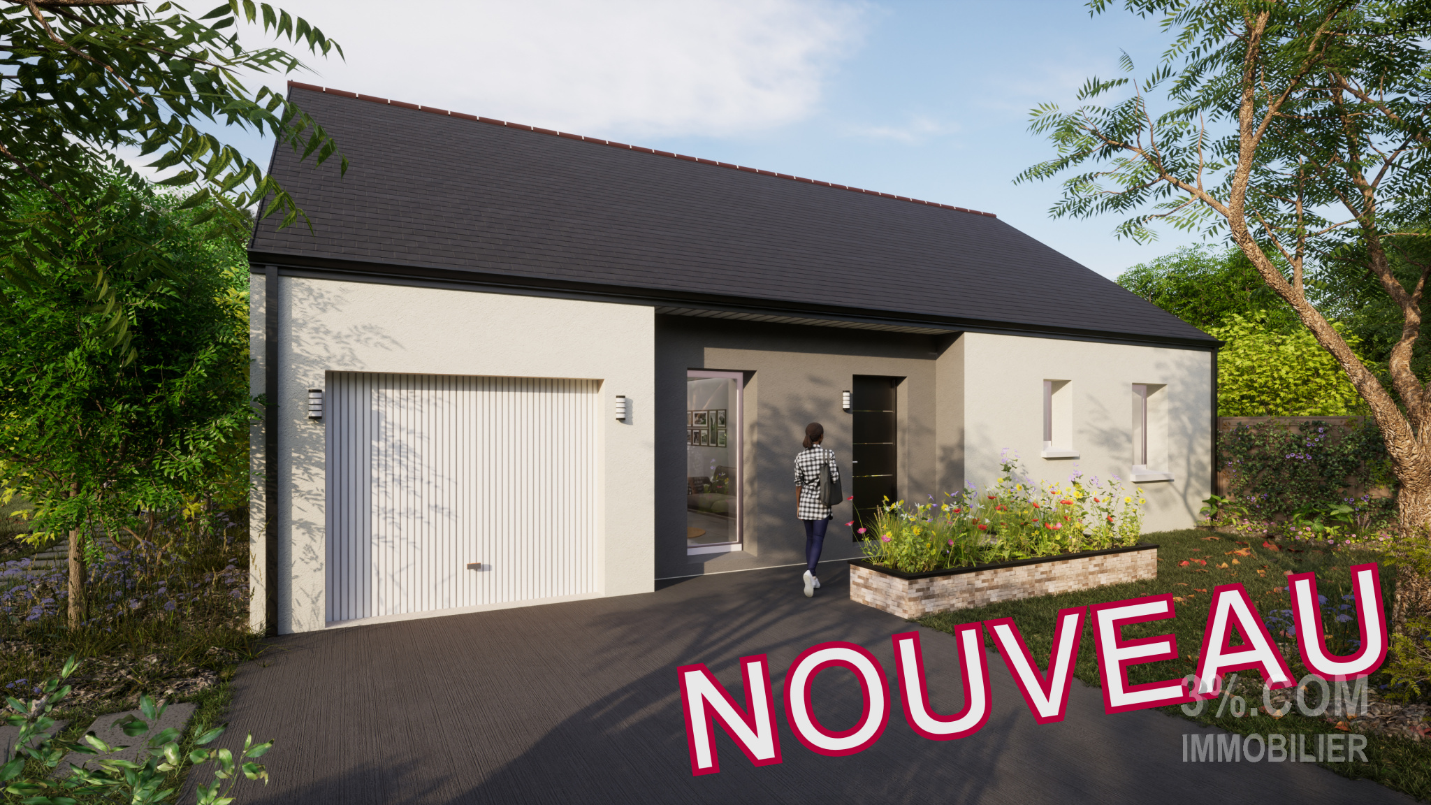 Vente Maison 103m² 4 Pièces à Saint-Jean-de-Linières (49070) - 3%.Com