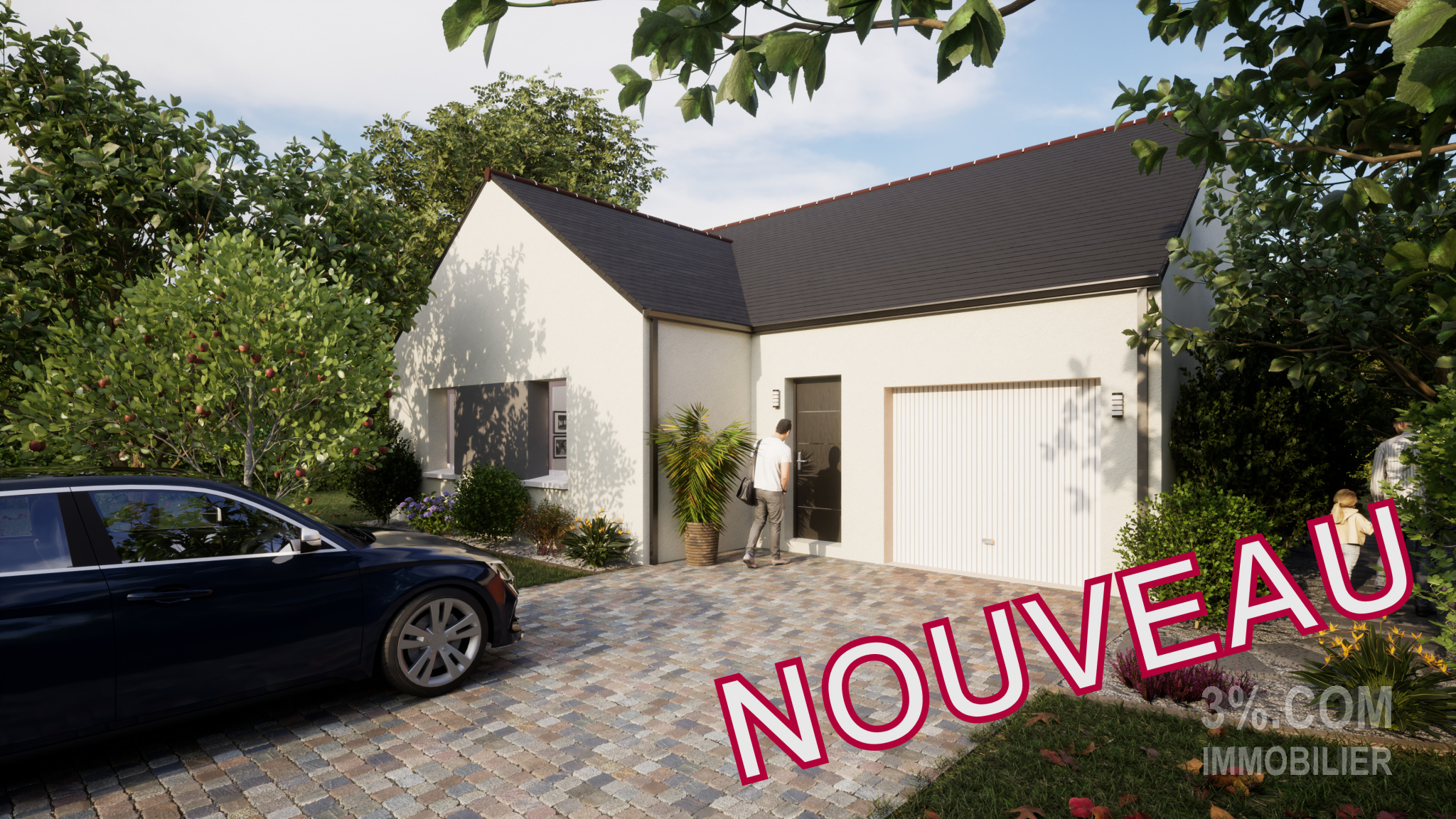 Vente Maison 103m² 4 Pièces à Saint-Jean-de-Linières (49070) - 3%.Com