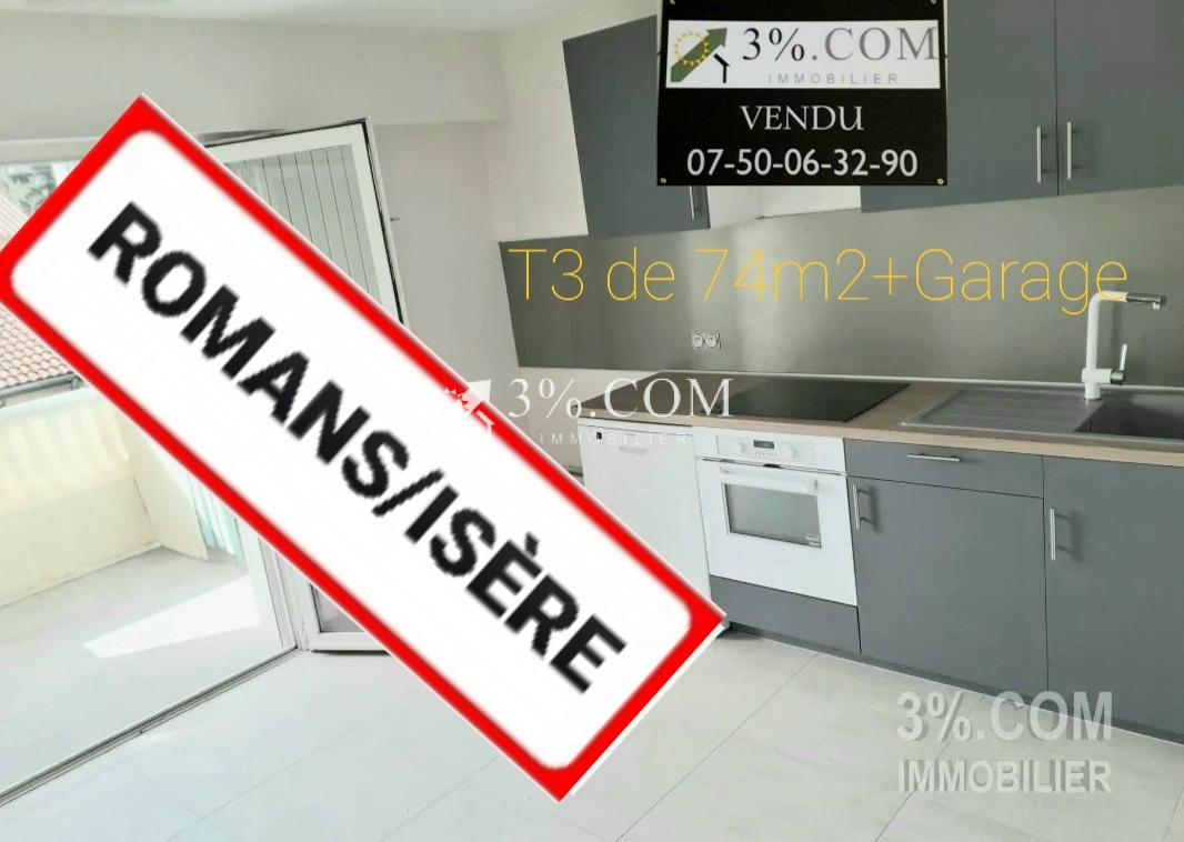 Vente Appartement 74m² 3 Pièces à Romans-sur-Isère (26100) - 3%.Com