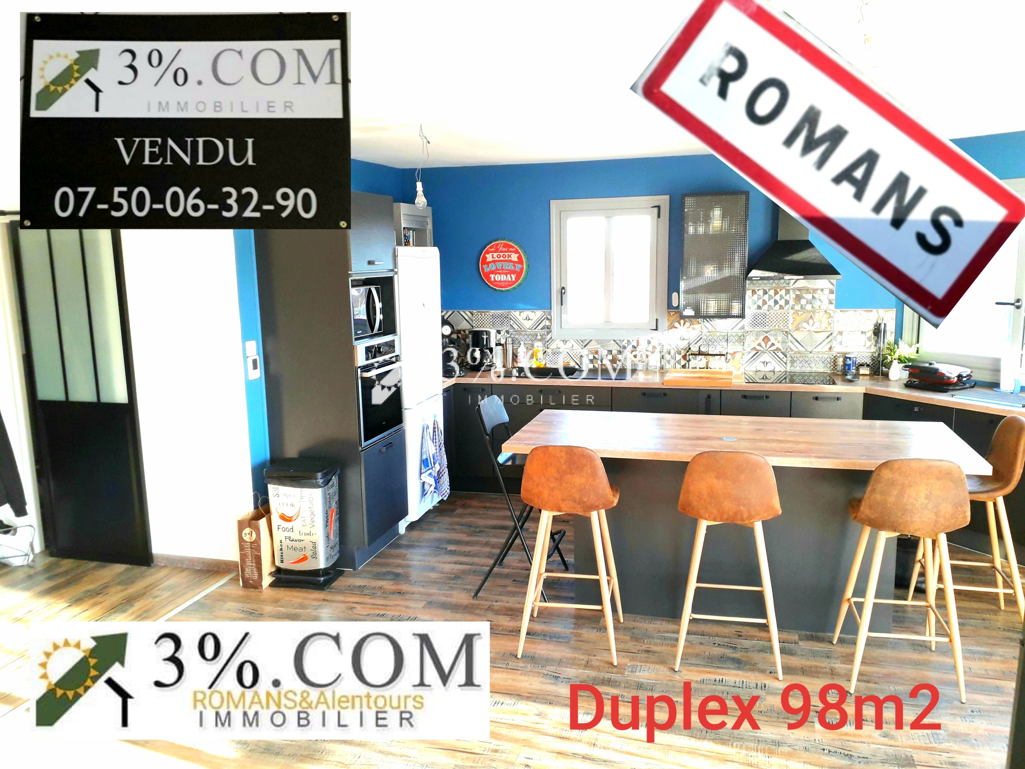 Vente Appartement 96m² 5 Pièces à Romans-sur-Isère (26100) - 3%.Com