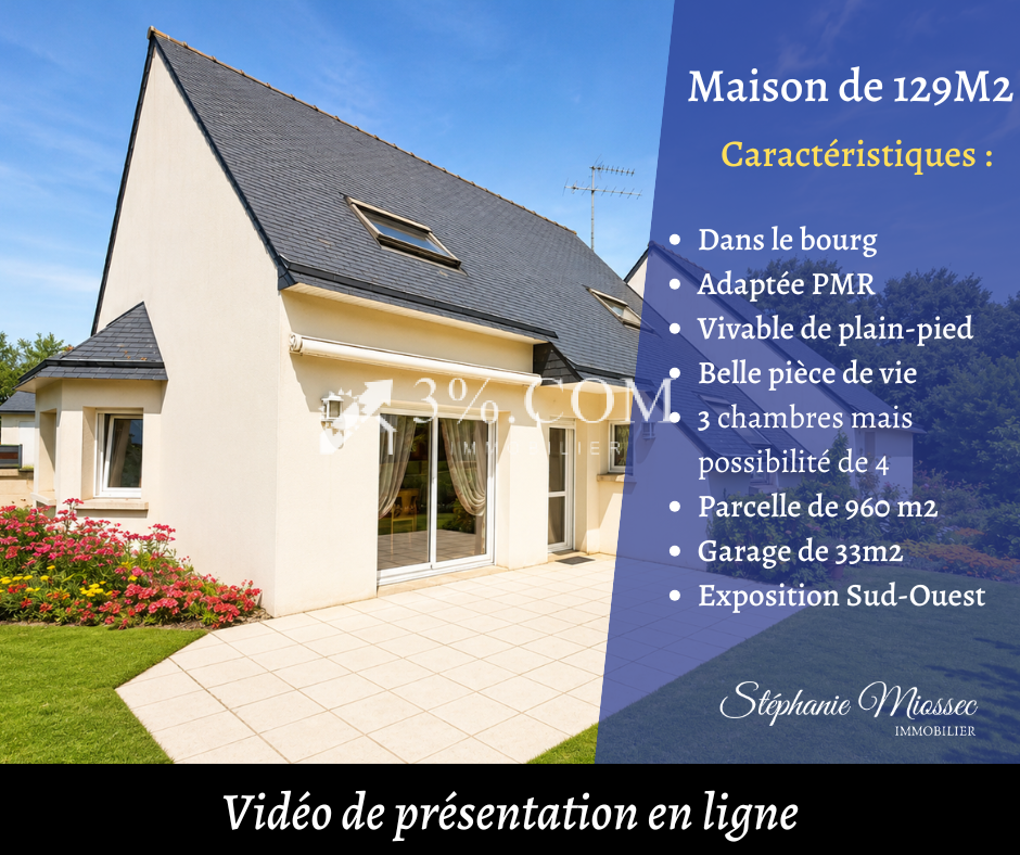 PORDIC Maison 129 m2 avec vie de plain-pied adaptée PMR su