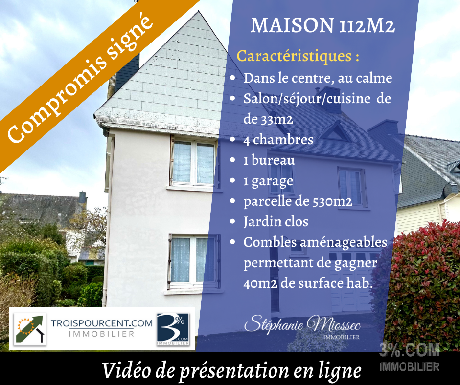 Vente Maison 112m² 6 Pièces à Trégueux (22950) - 3%.Com