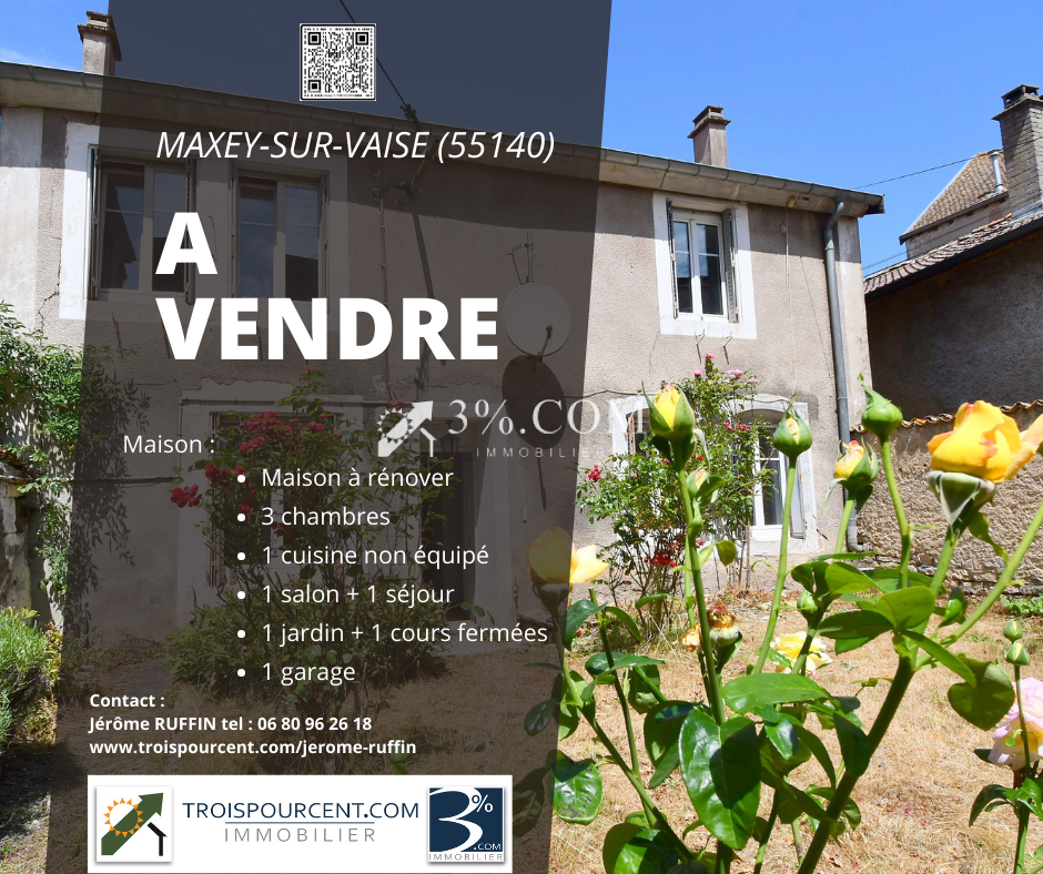 Vente Maison 135m² 5 Pièces à Maxey-sur-Vaise (55140) - 3%.Com