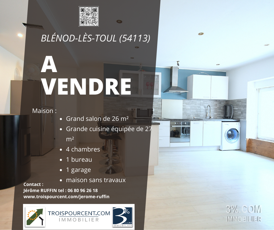 Vente Maison 140m² 6 Pièces à Blénod-lès-Toul (54113) - 3%.Com